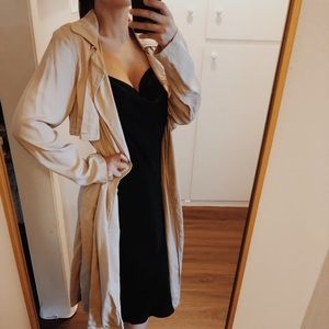 Light camel layered duster.